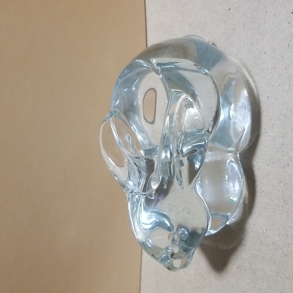 Chunky Weighty Chubby Glass Rabbit Paper Clip Holder/Trinket - Picture 3 of 7